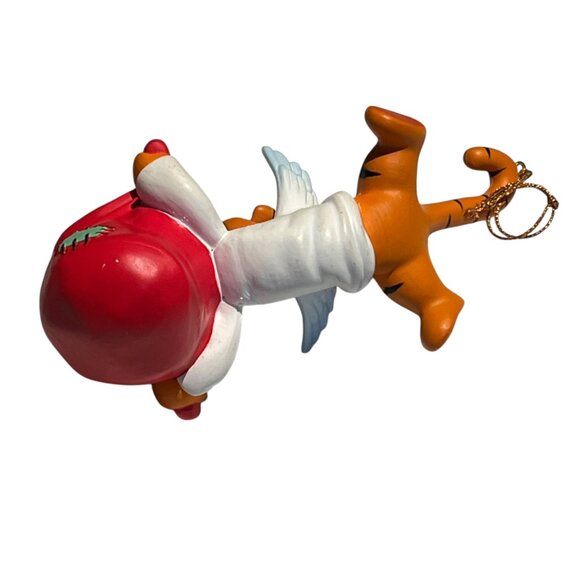 Disney Store Vintage 90s Angel Wing Tigger Ornament Santa Hat Christmas Sack Win - Picture 3 of 4